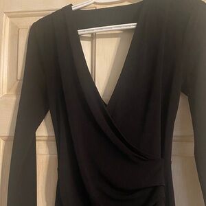 BCBGeneration Black Asymmetrical Wrap Dress